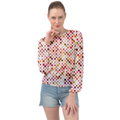 Colorful-polkadot Banded Bottom Chiffon Top by nate14shop