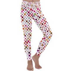 Colorful-polkadot Kids  Lightweight Velour Classic Yoga Leggings