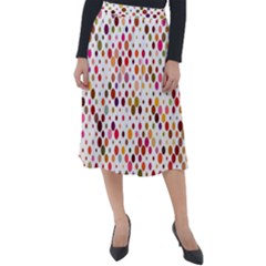 Colorful-polkadot Classic Velour Midi Skirt  by nate14shop