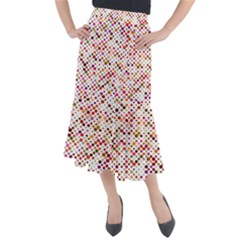 Colorful-polkadot Midi Mermaid Skirt by nate14shop