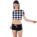 Diamond Tie Back Short Sleeve Crop Tee View1