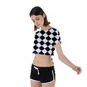 Diamond Tie Back Short Sleeve Crop Tee View2