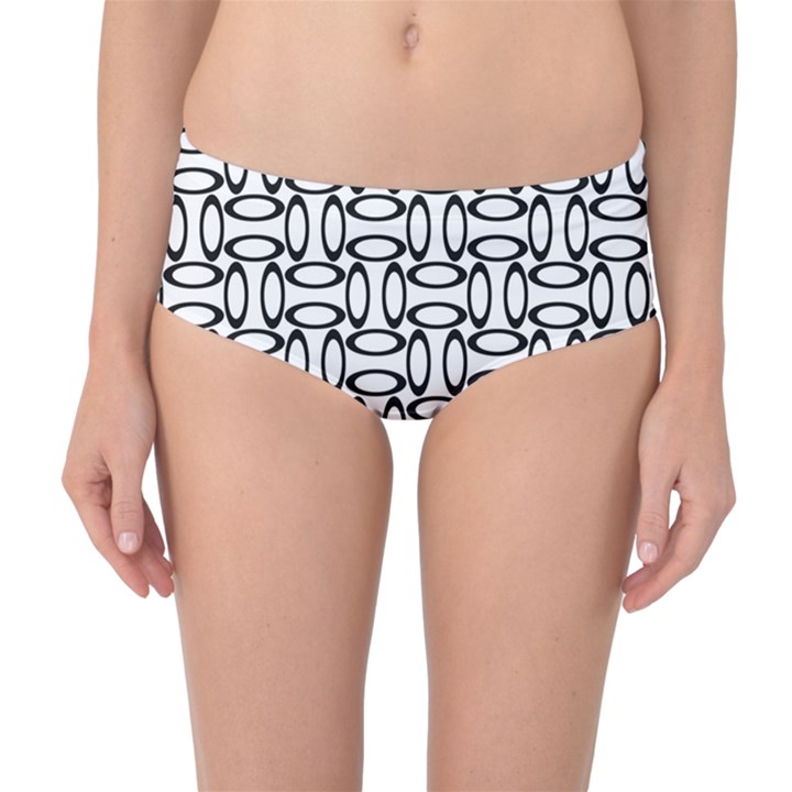 Ellipse-pattern Mid-Waist Bikini Bottoms