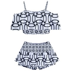 Ellipse-pattern Kids  Off Shoulder Skirt Bikini by nate14shop