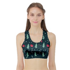 Christmas Pattern Design  Sports Bra With Border by artworkshop