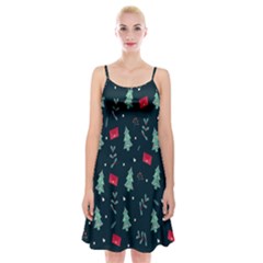 Christmas Pattern Design  Spaghetti Strap Velvet Dress by artworkshop