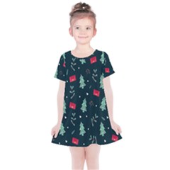 Christmas Pattern Design  Kids  Simple Cotton Dress by artworkshop