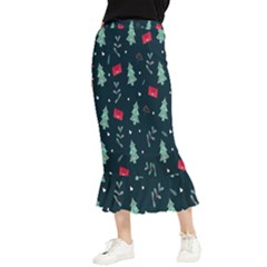 Christmas Pattern Design  Maxi Fishtail Chiffon Skirt by artworkshop