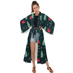 Christmas Pattern Design  Maxi Kimono by artworkshop