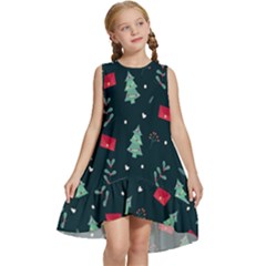 Christmas Pattern Design  Kids  Frill Swing Dress by artworkshop