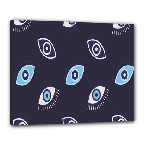 Eyes Evil Eye Blue Pattern Design Canvas 20  X 16  (stretched) by artworkshop