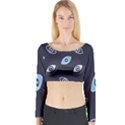 Eyes Evil Eye Blue Pattern Design Long Sleeve Crop Top View1