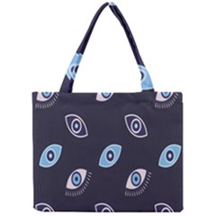 Eyes Evil Eye Blue Pattern Design Mini Tote Bag by artworkshop