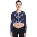 Eyes Evil Eye Blue Pattern Design Long Sleeve Zip Up Bomber Jacket View1