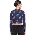 Eyes Evil Eye Blue Pattern Design Long Sleeve Zip Up Bomber Jacket View2