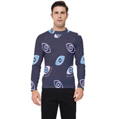 Eyes Evil Eye Blue Pattern Design Men s Long Sleeve Rash Guard by artworkshop