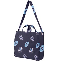 Eyes Evil Eye Blue Pattern Design Square Shoulder Tote Bag