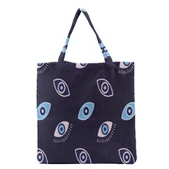 Eyes Evil Eye Blue Pattern Design Grocery Tote Bag by artworkshop