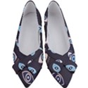 Eyes Evil Eye Blue Pattern Design Women s Bow Heels View1