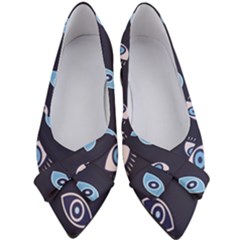 Eyes Evil Eye Blue Pattern Design Women s Bow Heels by artworkshop