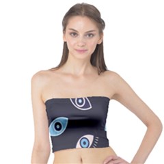 Eyes Evil Eye Blue Pattern Design Tube Top by artworkshop