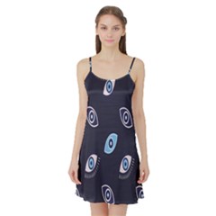 Eyes Evil Eye Blue Pattern Design Satin Night Slip by artworkshop