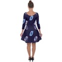 Eyes Evil Eye Blue Pattern Design Quarter Sleeve Skater Dress View2