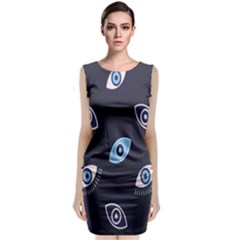 Eyes Evil Eye Blue Pattern Design Classic Sleeveless Midi Dress by artworkshop