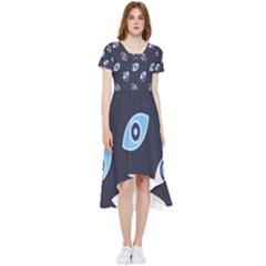 Eyes Evil Eye Blue Pattern Design High Low Boho Dress by artworkshop