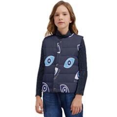 Eyes Evil Eye Blue Pattern Design Kid s Short Button Up Puffer Vest	 by artworkshop