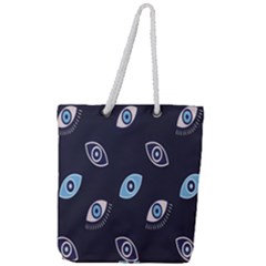 Eyes Evil Eye Blue Pattern Design Full Print Rope Handle Tote (large) by artworkshop