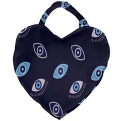 Eyes Evil Eye Blue Pattern Design Giant Heart Shaped Tote by artworkshop