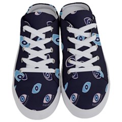 Eyes Evil Eye Blue Pattern Design Half Slippers by artworkshop