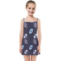 Eyes Evil Eye Blue Pattern Design Kids  Summer Sun Dress View1