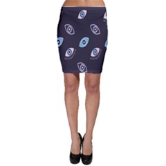 Eyes Evil Eye Blue Pattern Design Bodycon Skirt by artworkshop