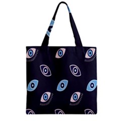 Eyes Evil Eye Blue Pattern Design Zipper Grocery Tote Bag by artworkshop