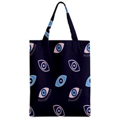 Eyes Evil Eye Blue Pattern Design Zipper Classic Tote Bag by artworkshop