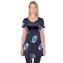 Eyes Evil Eye Blue Pattern Design Short Sleeve Tunic  View1