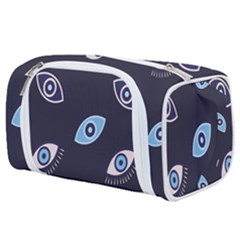 Eyes Evil Eye Blue Pattern Design Toiletries Pouch by artworkshop