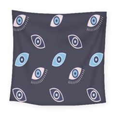 Eyes Evil Eye Blue Pattern Design Square Tapestry (large) by artworkshop