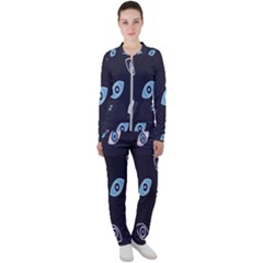 Eyes Evil Eye Blue Pattern Design Casual Jacket And Pants Set by artworkshop