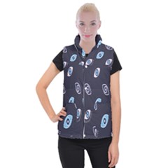 Eyes Evil Eye Blue Pattern Design Women s Button Up Vest by artworkshop