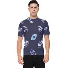 Eyes Evil Eye Blue Pattern Design Men s Short Sleeve Rash Guard by artworkshop