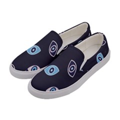 Eyes Evil Eye Blue Pattern Design Women s Canvas Slip Ons by artworkshop