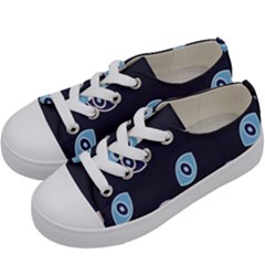 Eyes Evil Eye Blue Pattern Design Kids  Low Top Canvas Sneakers by artworkshop