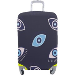 Eyes Evil Eye Blue Pattern Design Luggage Cover (large) by artworkshop