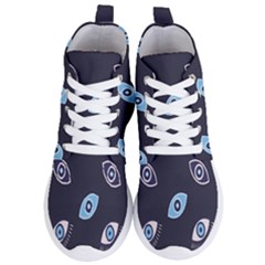 Eyes Evil Eye Blue Pattern Design Women s Lightweight High Top Sneakers by artworkshop