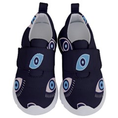 Eyes Evil Eye Blue Pattern Design Kids  Velcro No Lace Shoes by artworkshop