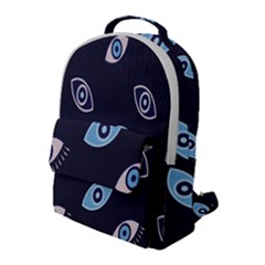 Eyes Evil Eye Blue Pattern Design Flap Pocket Backpack (large) by artworkshop