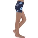 Eyes Evil Eye Blue Pattern Design Kids  Lightweight Velour Yoga Shorts View3